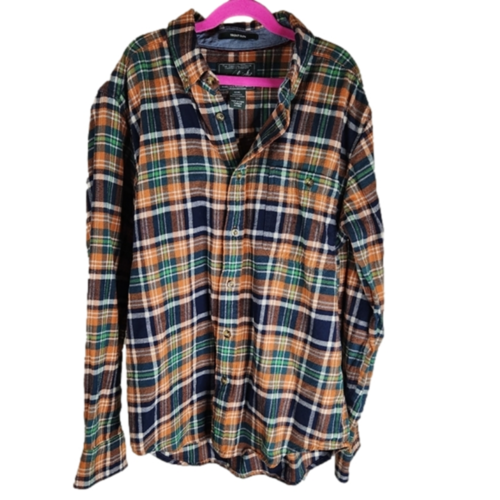 Woolrich Trout Run Flannel Shirt Medium Button Up Long Sleeve Plaid
